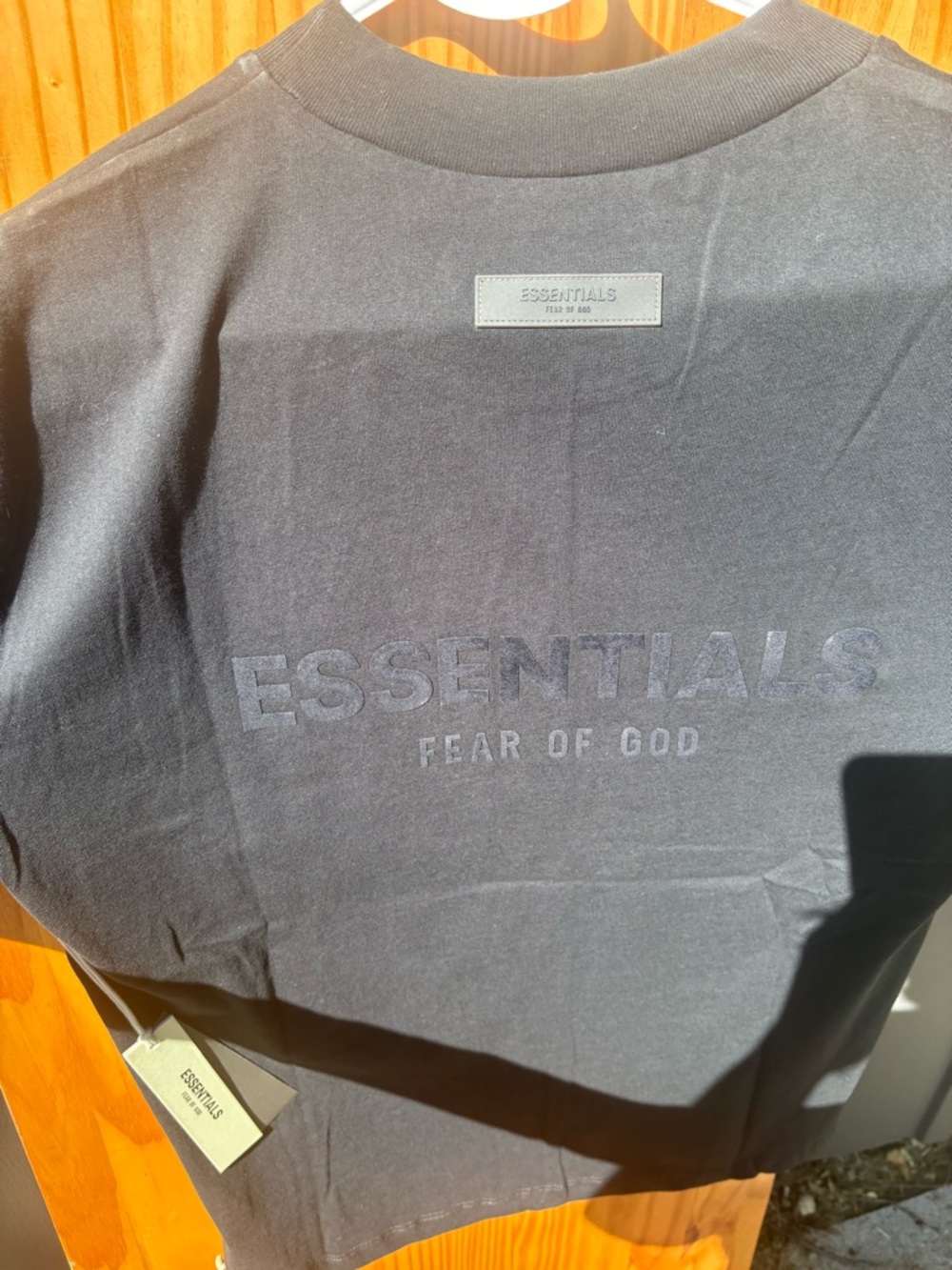 (✅CASHAPP-APPLEPAY-PAYPAL✅)Fear of God ESSENTIALS Black Raised Logo Tee